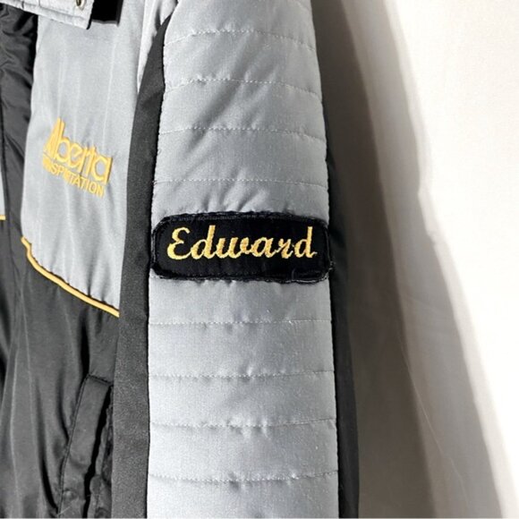 Vintage Alberta Transport Foreman Bomber Style Black Grey Winter Coat XXL - Picture 9 of 16